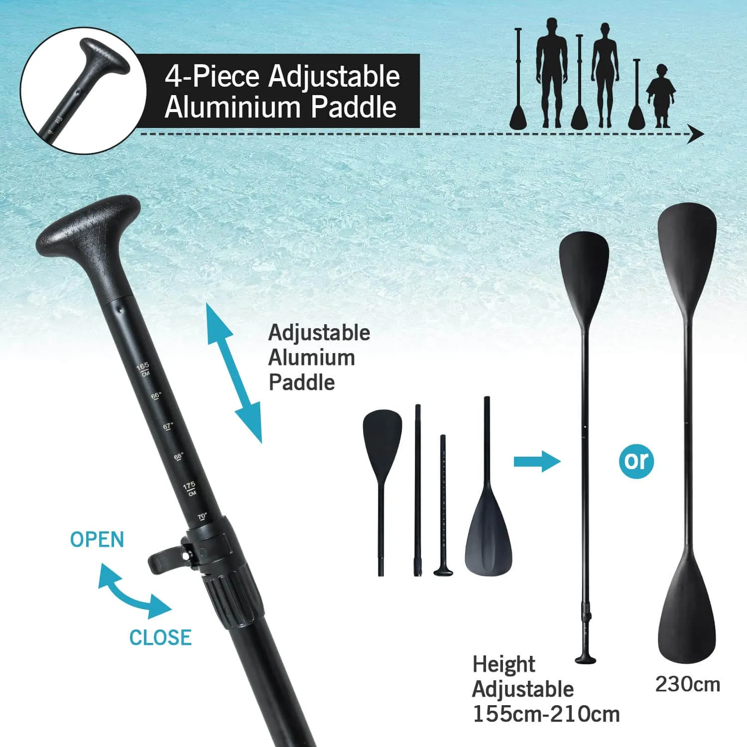 11 Ft Inflatable Stand Up Paddle Board with Kayak Seat Backpack,Blue