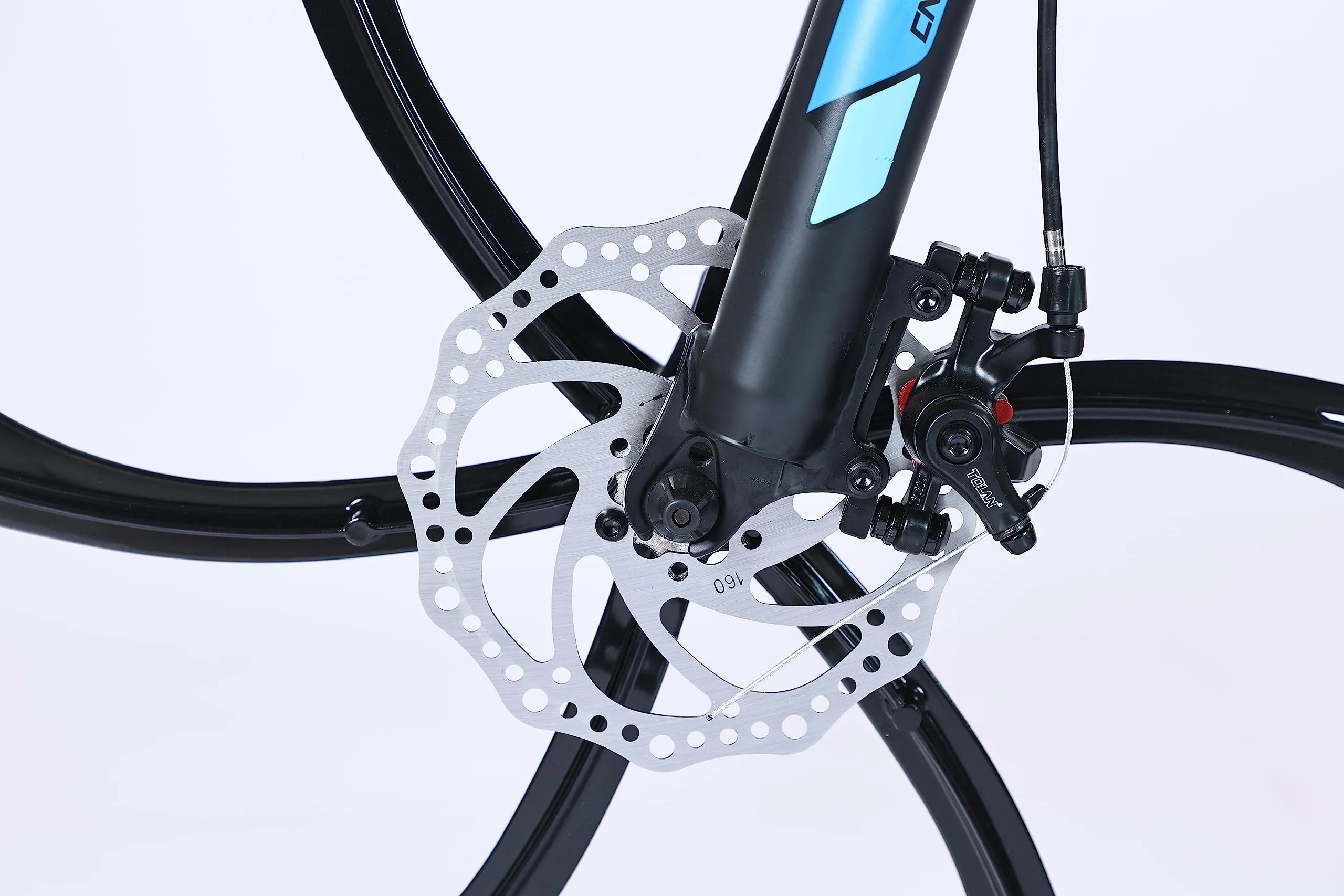 CNOPT MACTEP Mountain Bike, 26 Inch Mountain Bike Unisex 21 Speed Full Suspension Bike With Dual Disc Brake,Alloy OPC Wheels,Mudguards for Adults Bikes, Black blue