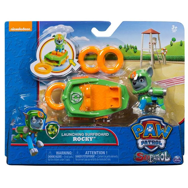 Paw Patrol Sea Patrol Rocky's Launching Surfboard - Length 4.5 cm