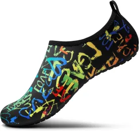 SEEKWAY Water Shoes Women Men Adult Quick-Dry Aqua Socks Barefoot Non Slip for Beach Swim River Pool Lake surf Black SK002(U)