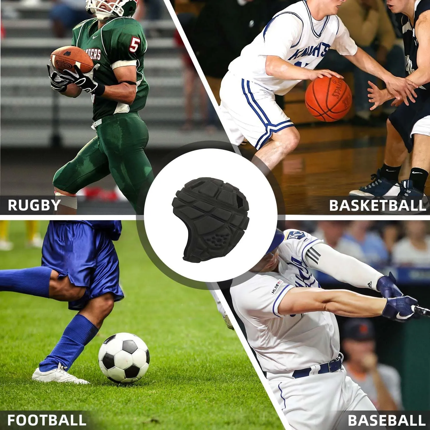 Soft Shell Flag Football Helmet 7v7 Padded Helmet Rugby Headguards for Youth Kids Adults