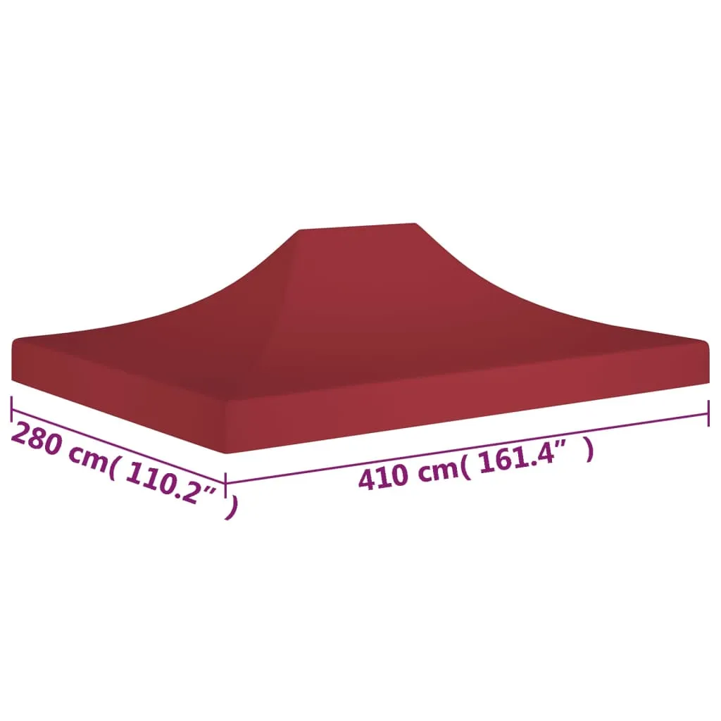 vidaXL Party Tent Roof 4x3 m Burgundy 270 g/m²
