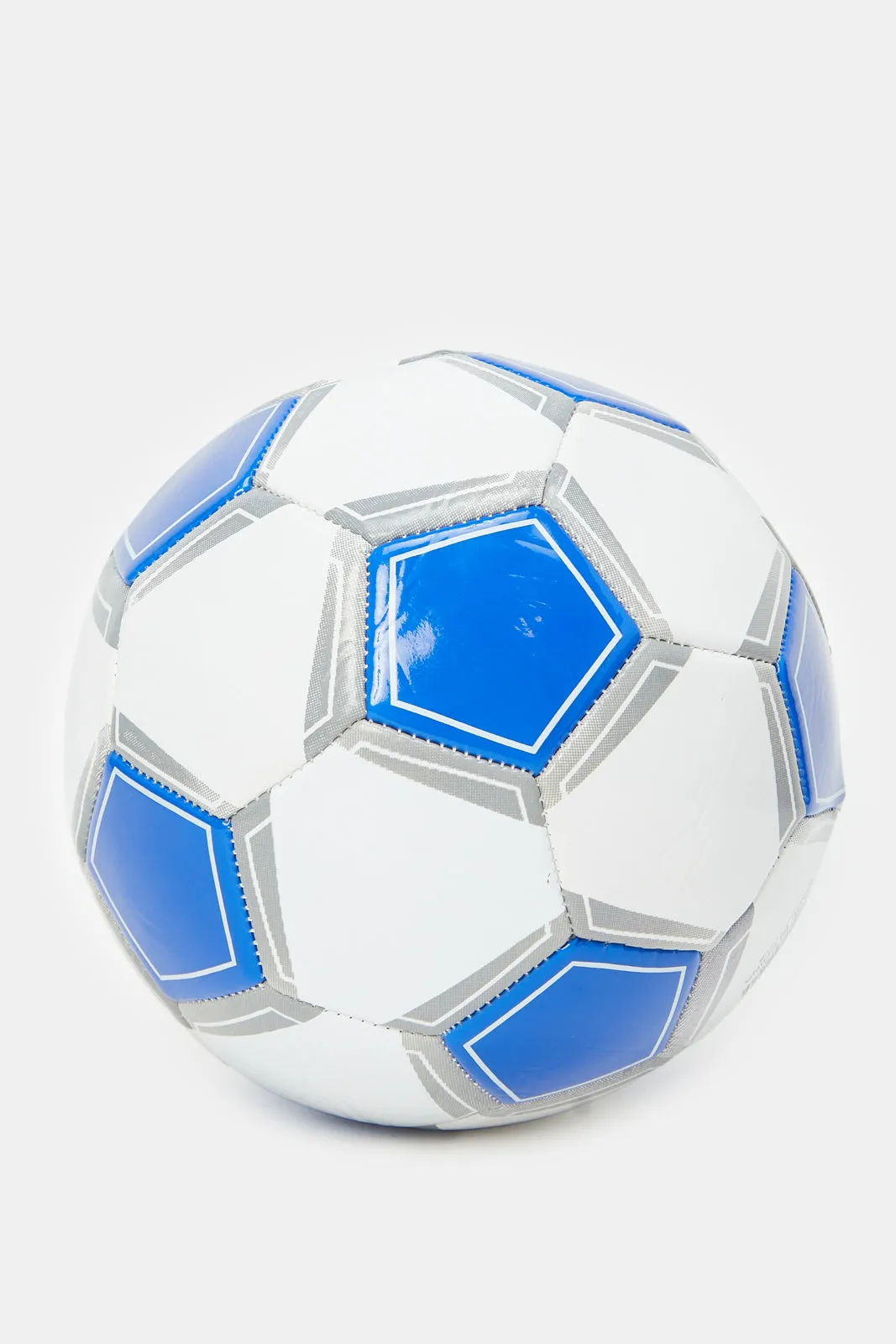 White And Blue Print Football