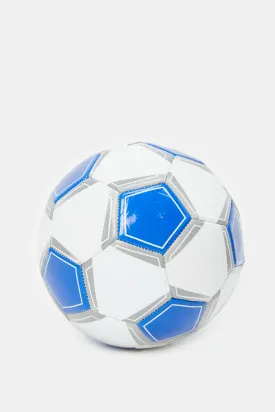 White And Blue Print Football